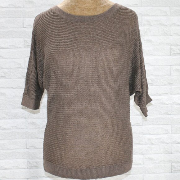EXPRESS Sweater Lightweight Wide Neck Dolman Sleeve Pullover Neutal Taupe XS - Picture 7 of 13